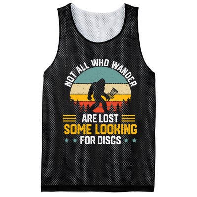 Not All Who Wander Are Lost Disc Golf Bigfoot Funny Golfing Mesh Reversible Basketball Jersey Tank