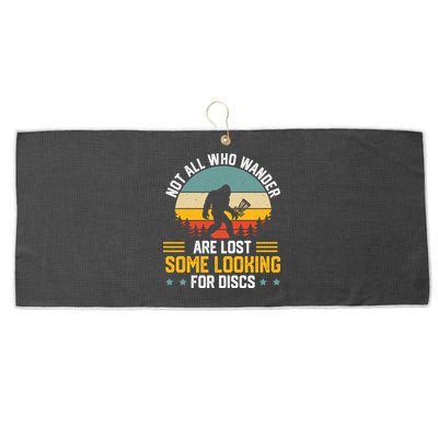 Not All Who Wander Are Lost Disc Golf Bigfoot Funny Golfing Large Microfiber Waffle Golf Towel