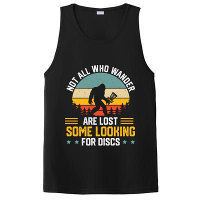 Not All Who Wander Are Lost Disc Golf Bigfoot Funny Golfing PosiCharge Competitor Tank