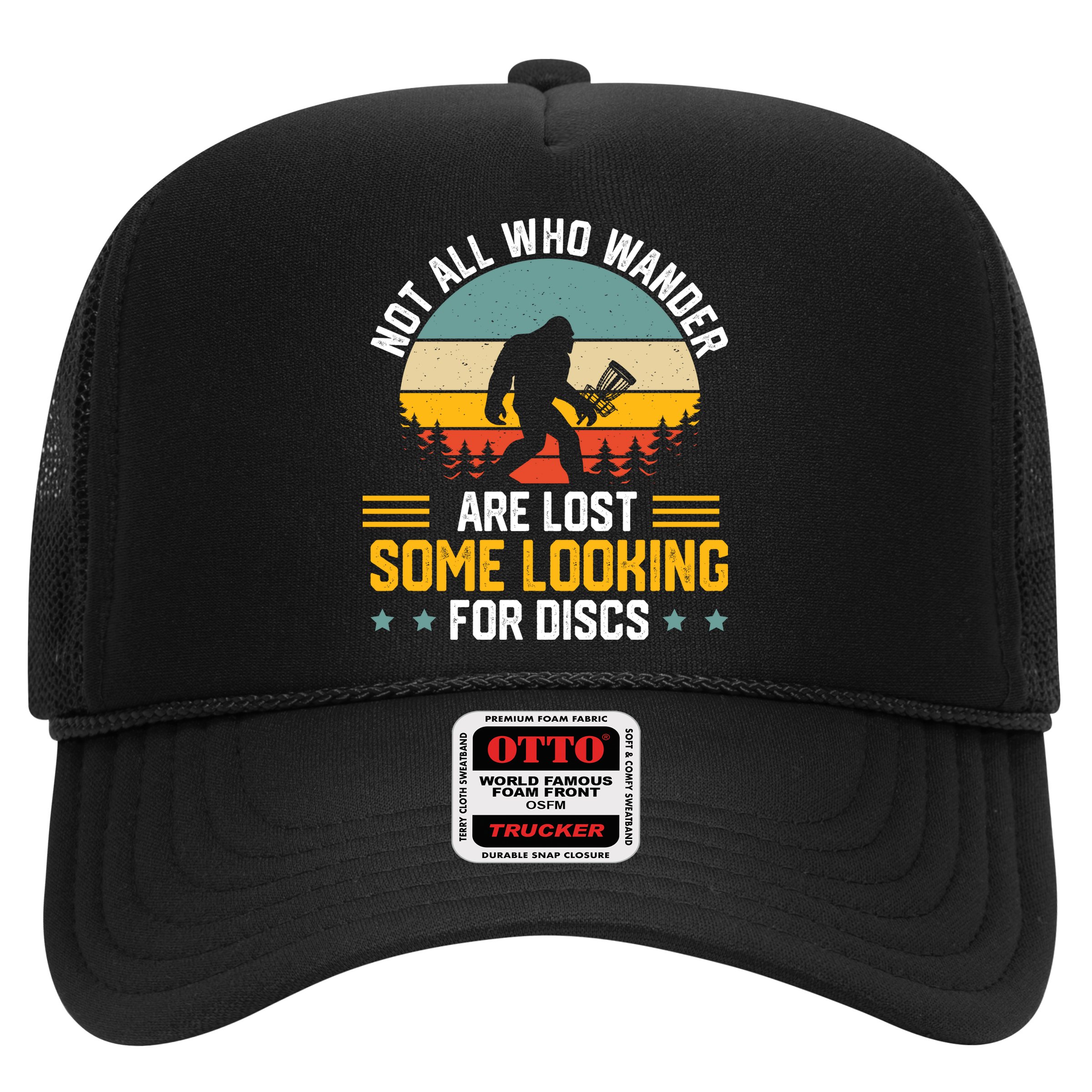 Not All Who Wander Are Lost Disc Golf Bigfoot Funny Golfing Hat