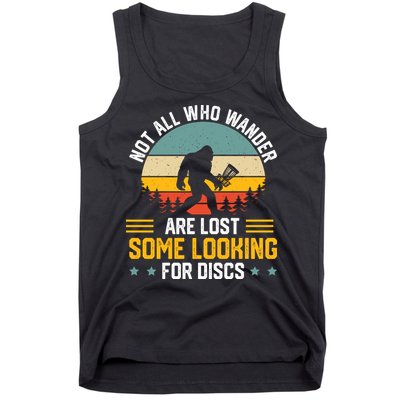 Not All Who Wander Are Lost Disc Golf Bigfoot Funny Golfing Tank Top
