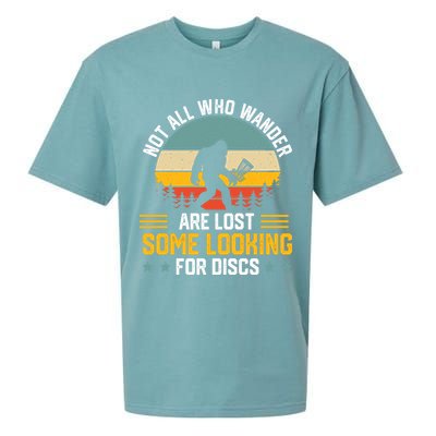 Not All Who Wander Are Lost Disc Golf Bigfoot Funny Golfing Sueded Cloud Jersey T-Shirt