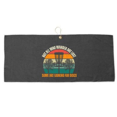 Not All Who Wander Are Lost Some Are Looking For Discs Large Microfiber Waffle Golf Towel