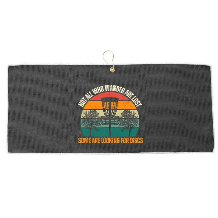Not All Who Wander Are Lost Some Are Looking For Discs Large Microfiber Waffle Golf Towel