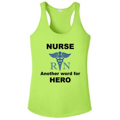 Nurse Another Word For Hero Inspirational Registered Nurses Gift Ladies PosiCharge Competitor Racerback Tank