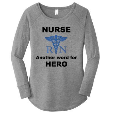 Nurse Another Word For Hero Inspirational Registered Nurses Gift Women's Perfect Tri Tunic Long Sleeve Shirt