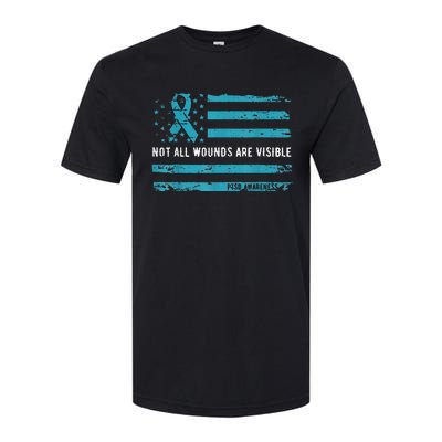 Not All Wounds Are Visible PTSD Awareness Ribbon Flag Softstyle® CVC T-Shirt