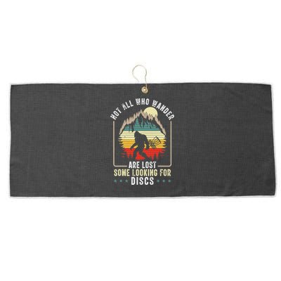 Not All Who Wander Are Lost Some Looking For Discs Bigfoot Large Microfiber Waffle Golf Towel
