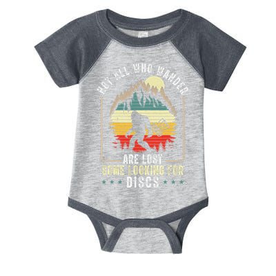 Not All Who Wander Are Lost Some Looking For Discs Bigfoot Infant Baby Jersey Bodysuit