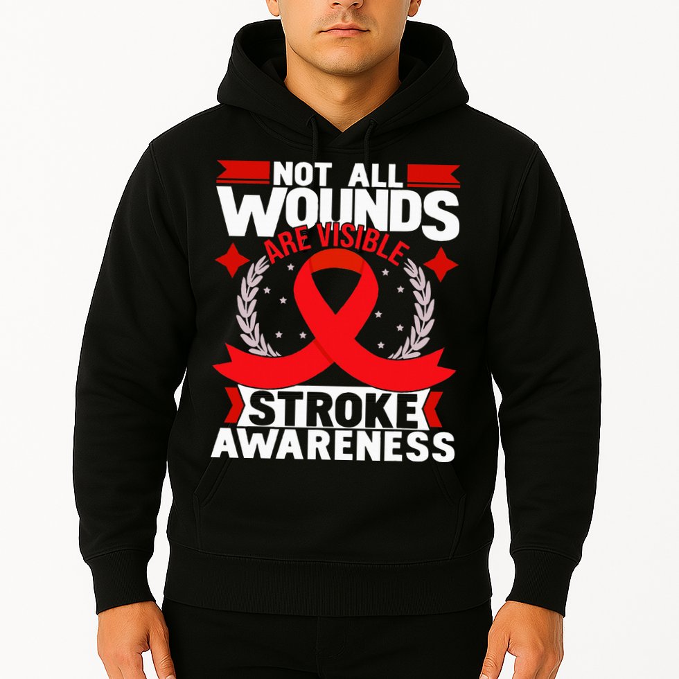 Not All Wounds Are Visible  Stroke Awareness Red Ribbon Hoodie