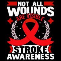 Not All Wounds Are Visible  Stroke Awareness Red Ribbon Baby Bodysuit