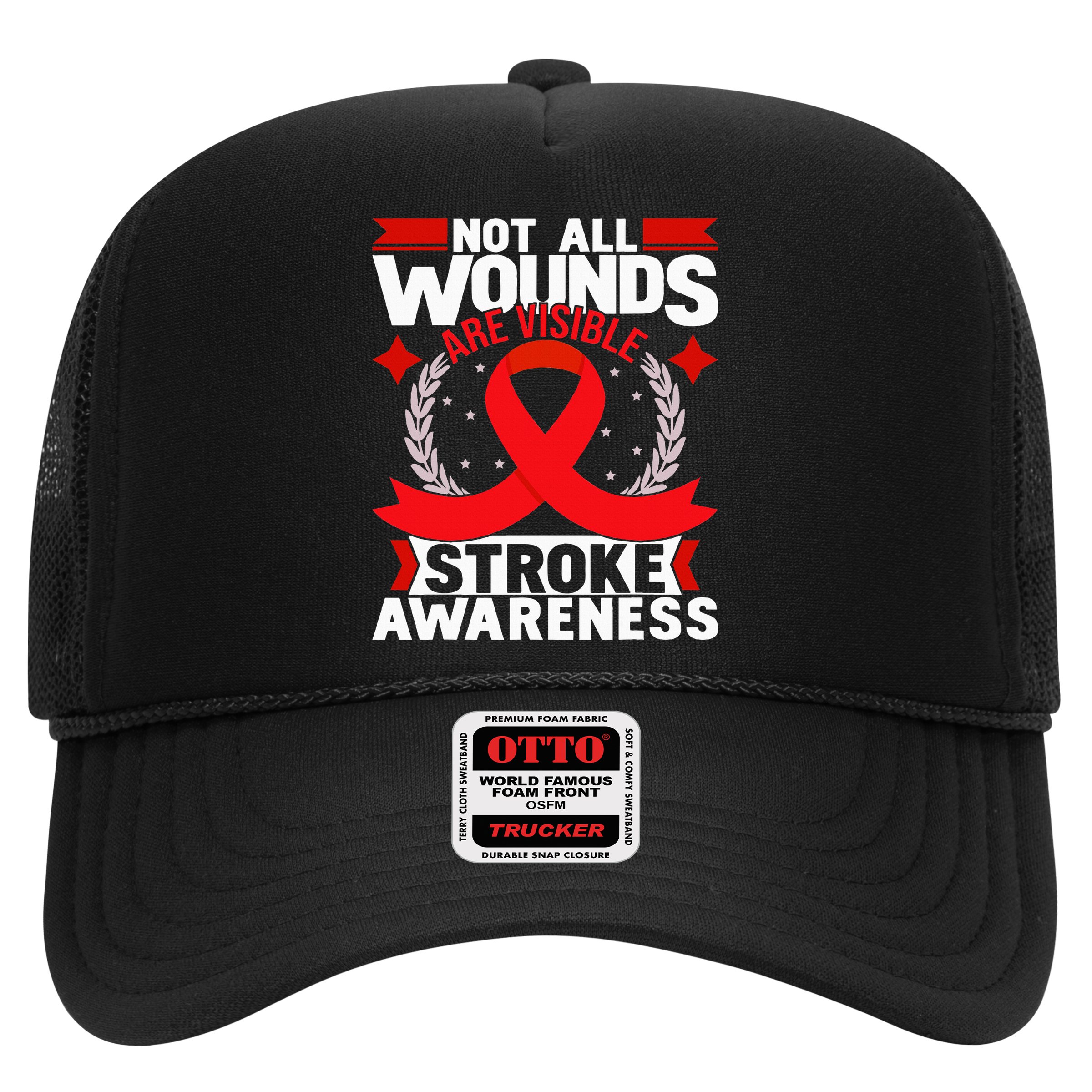 Not All Wounds Are Visible  Stroke Awareness Red Ribbon Hat