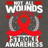 Not All Wounds Are Visible  Stroke Awareness Red Ribbon Cotton Canvas Backpack