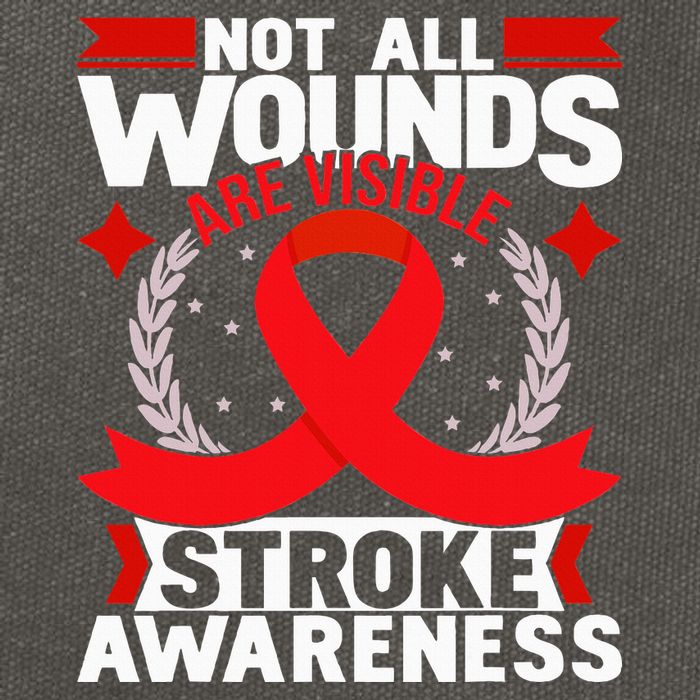 Not All Wounds Are Visible  Stroke Awareness Red Ribbon Cotton Canvas Backpack