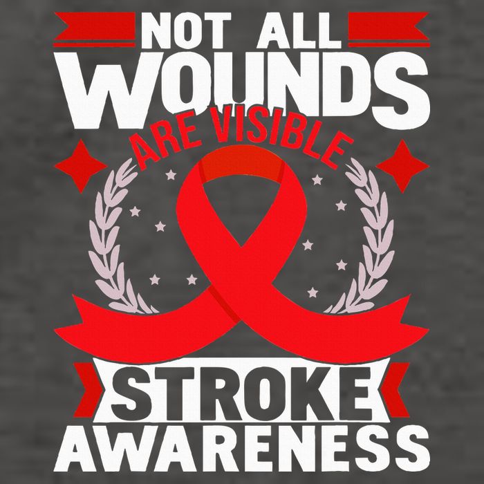 Not All Wounds Are Visible  Stroke Awareness Red Ribbon Vector Backpack