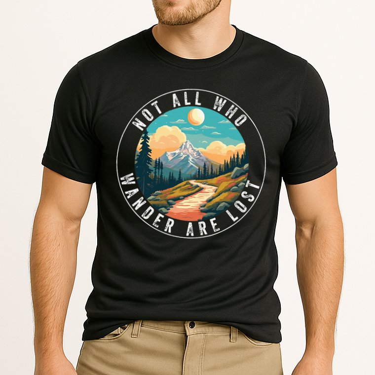Not All Who Wander Are Lost Hiking Outdoorsy Nature Cooling Performance Crew T-Shirt
