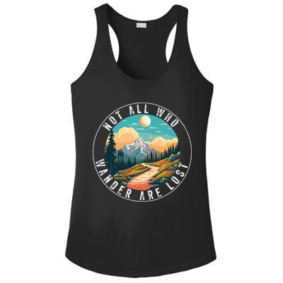 Not All Who Wander Are Lost Hiking Outdoorsy Nature Ladies PosiCharge Competitor Racerback Tank