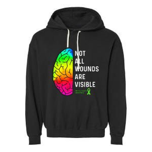 Not All Wounds Are Visible Mental Health Awareness Garment-Dyed Fleece Hoodie