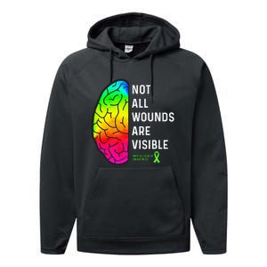 Not All Wounds Are Visible Mental Health Awareness Performance Fleece Hoodie