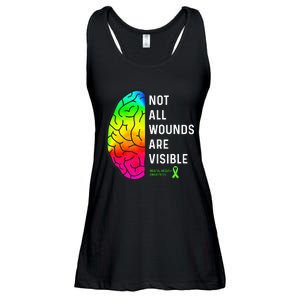 Not All Wounds Are Visible Mental Health Awareness Ladies Essential Flowy Tank