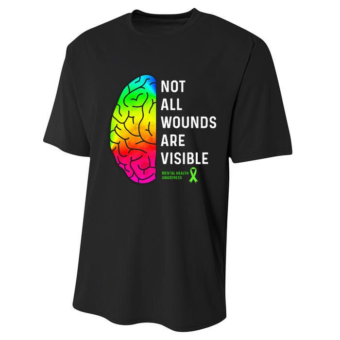 Not All Wounds Are Visible Mental Health Awareness Performance Sprint T-Shirt