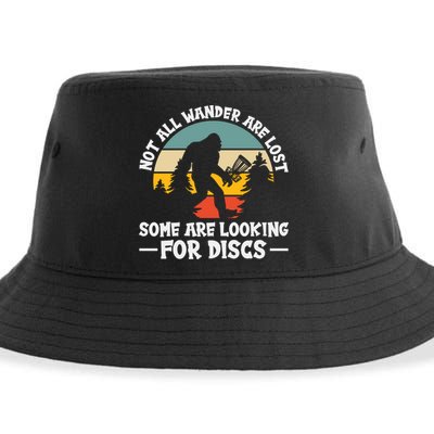 Not All Who Wander Are Lost Disc Golf Bigfoot Frisbee Player Sustainable Bucket Hat