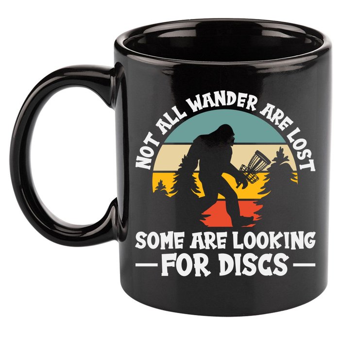 Not All Who Wander Are Lost Disc Golf Bigfoot Frisbee Player 11oz C Handle Ceramic Mug