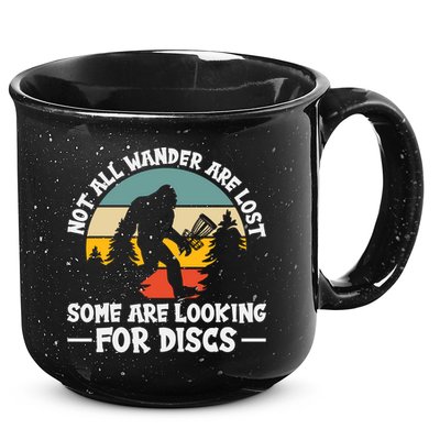 Not All Who Wander Are Lost Disc Golf Bigfoot Frisbee Player 15oz Campfire Ceramic Mug