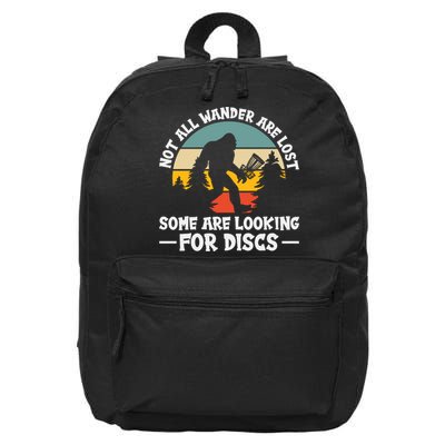 Not All Who Wander Are Lost Disc Golf Bigfoot Frisbee Player 16 in Basic Backpack