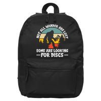 Not All Who Wander Are Lost Disc Golf Bigfoot Frisbee Player 16 in Basic Backpack