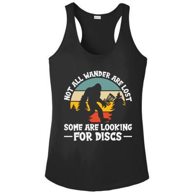 Not All Who Wander Are Lost Disc Golf Bigfoot Frisbee Player Ladies PosiCharge Competitor Racerback Tank