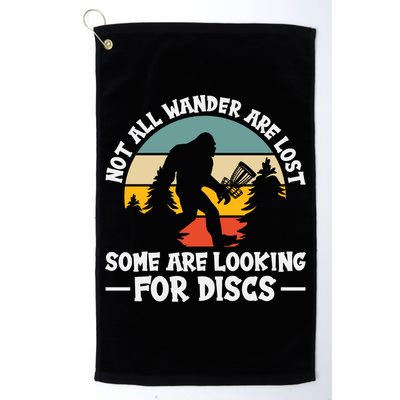 Not All Who Wander Are Lost Disc Golf Bigfoot Frisbee Player Golf Towel