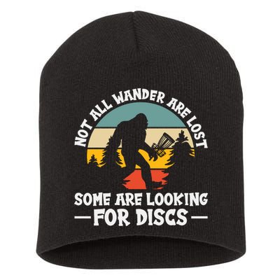Not All Who Wander Are Lost Disc Golf Bigfoot Frisbee Player Short Acrylic Beanie