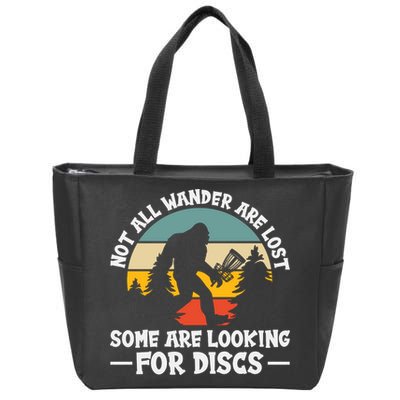 Not All Who Wander Are Lost Disc Golf Bigfoot Frisbee Player Zip Tote Bag