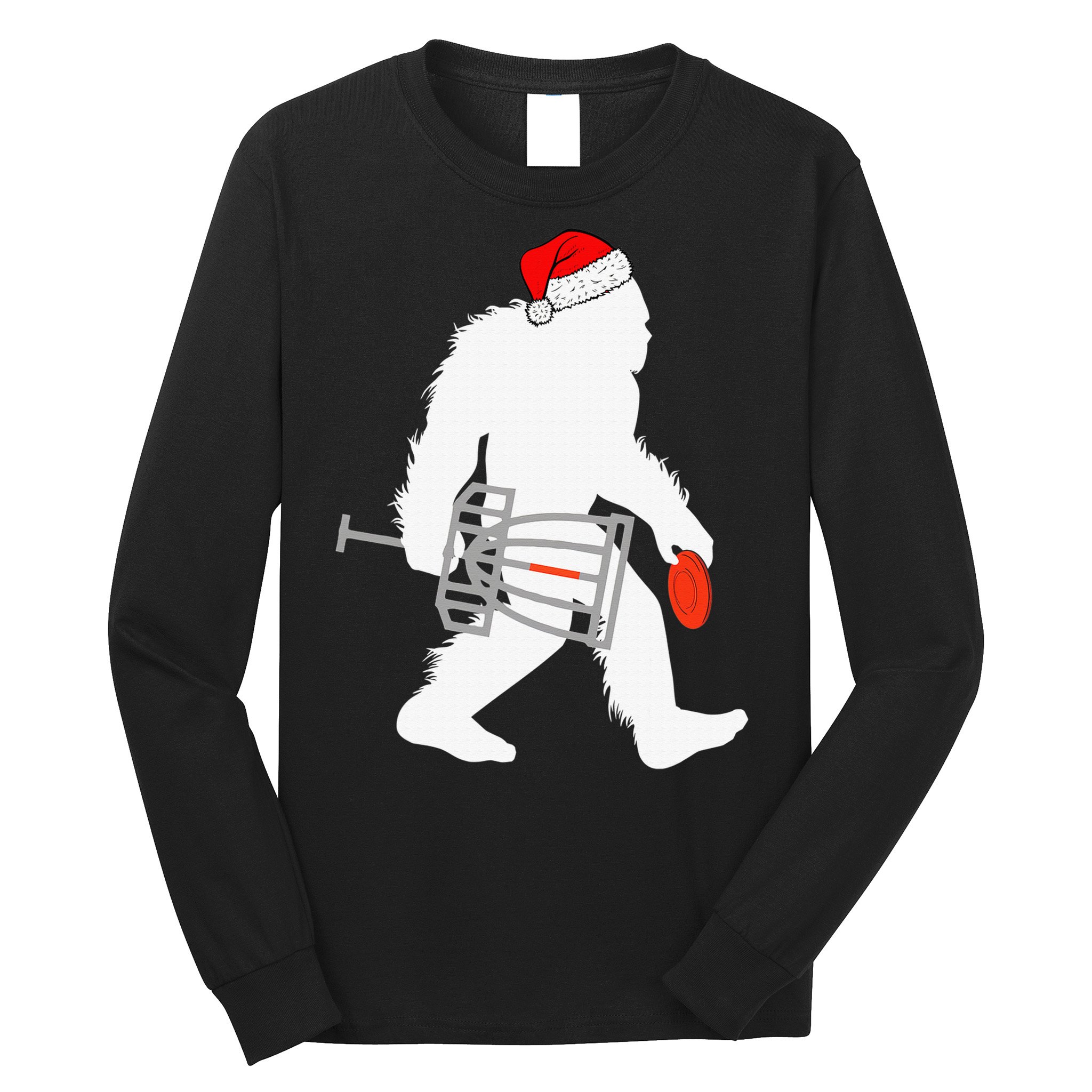 Not All Who Wander Are Lost Disc Golf Bigfoot Christmas Long Sleeve Shirt