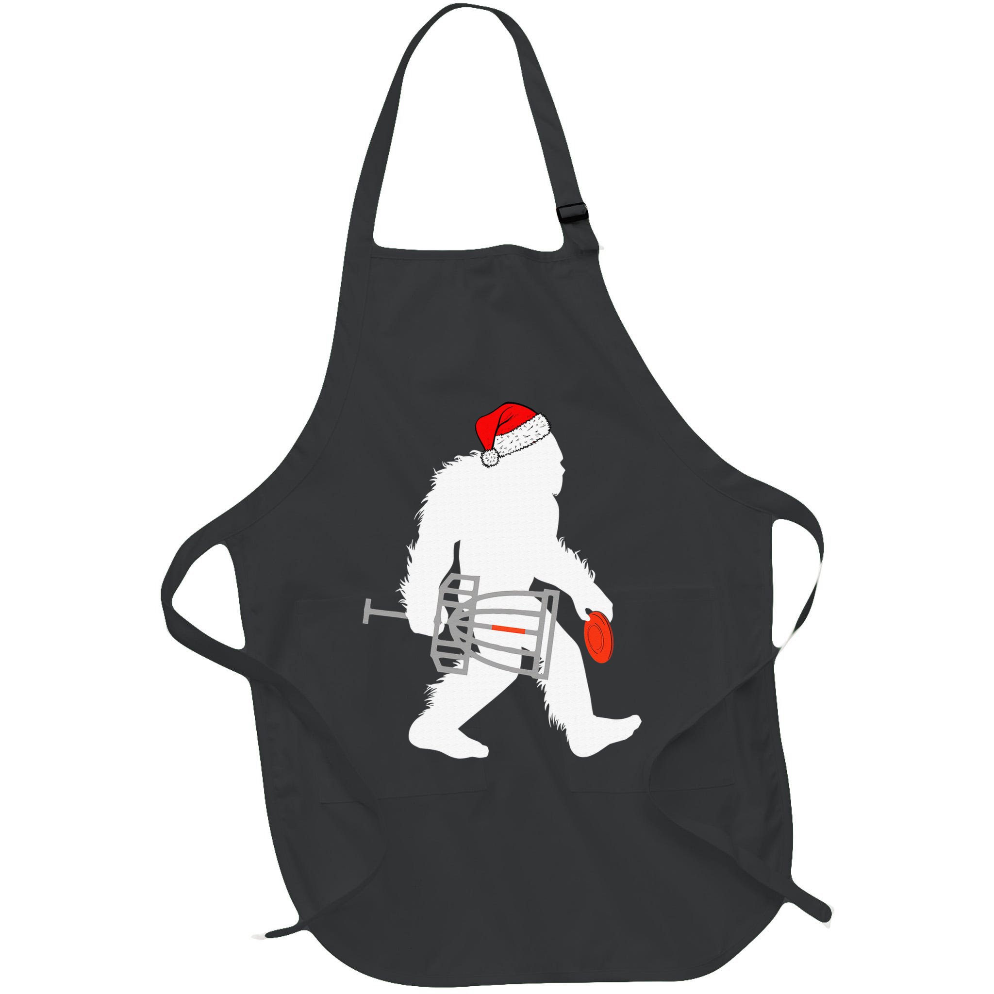 Not All Who Wander Are Lost Disc Golf Bigfoot Christmas Apron