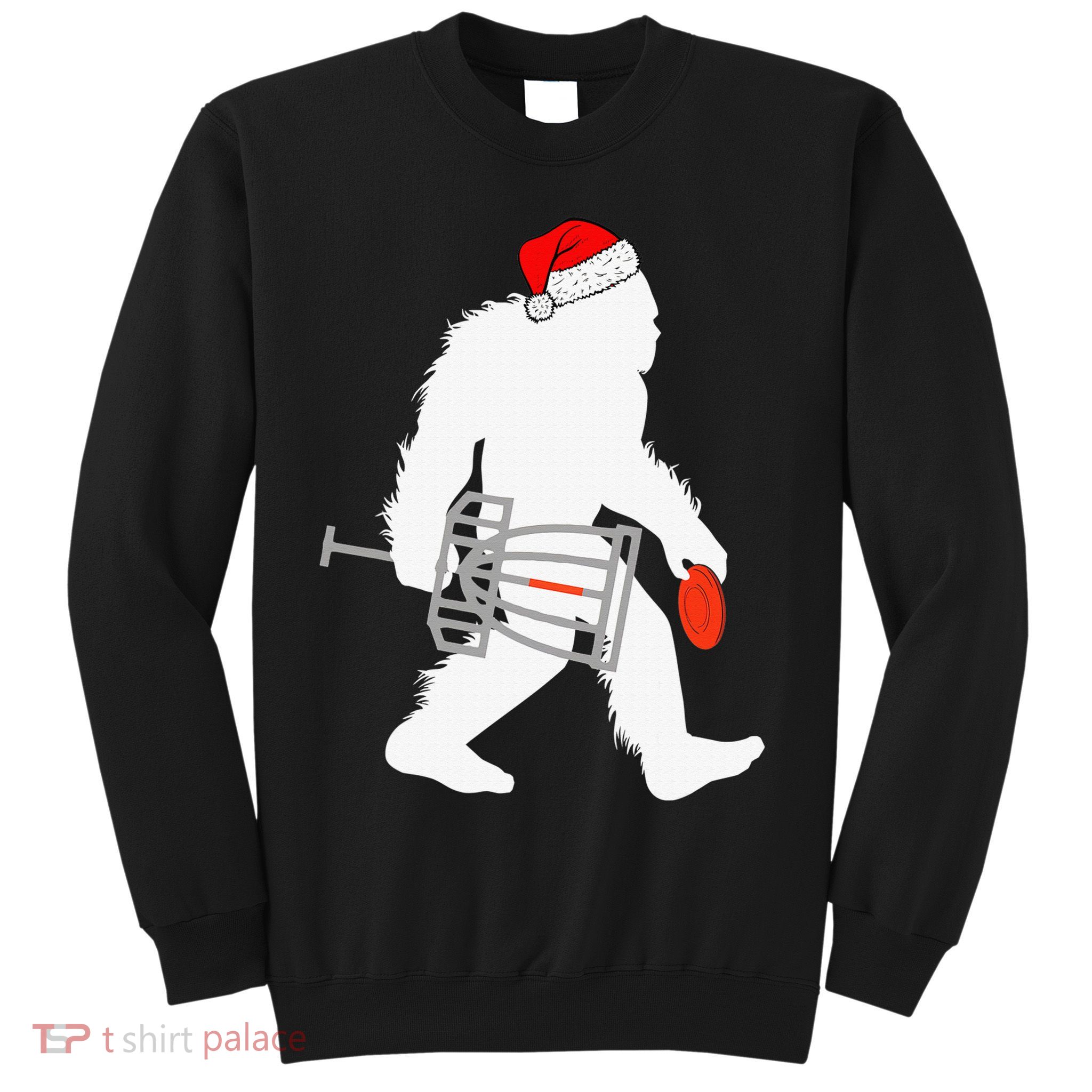 Not All Who Wander Are Lost Disc Golf Bigfoot Christmas Sweatshirt