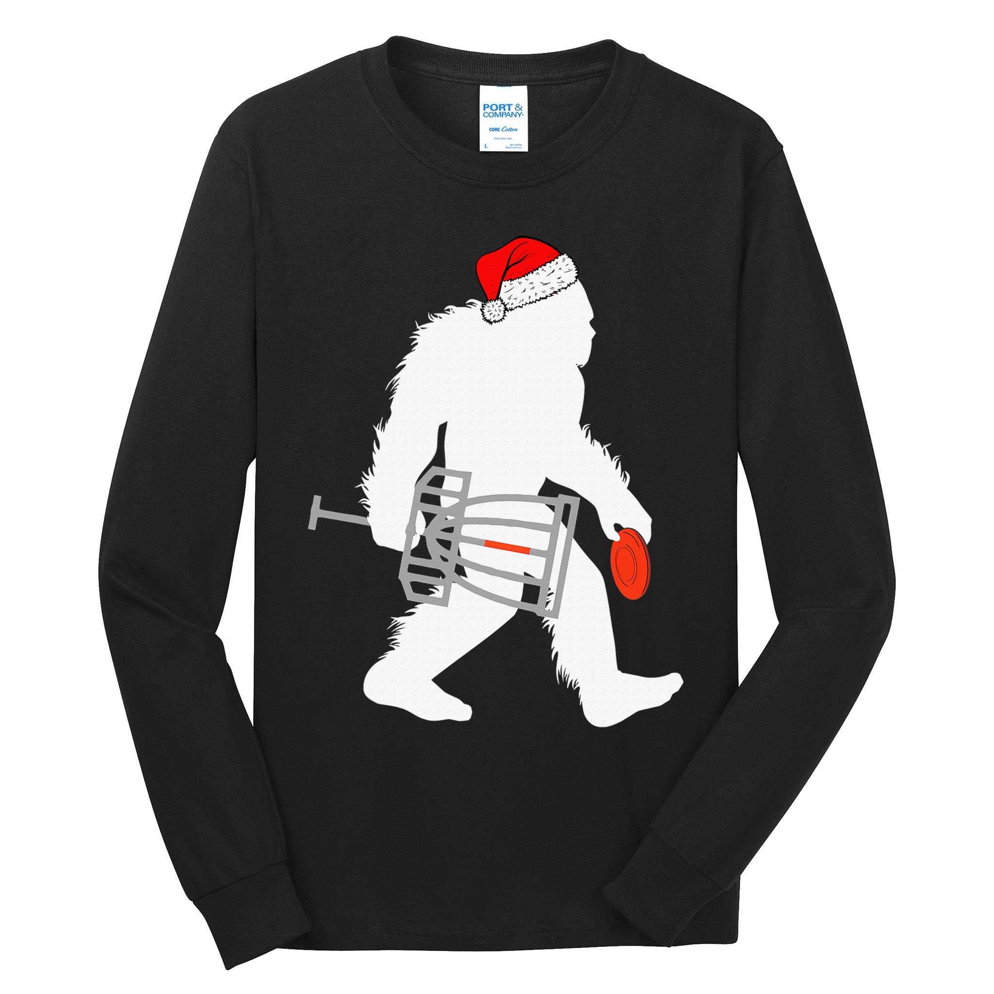 Not All Who Wander Are Lost Disc Golf Bigfoot Christmas Tall Long Sleeve T-Shirt