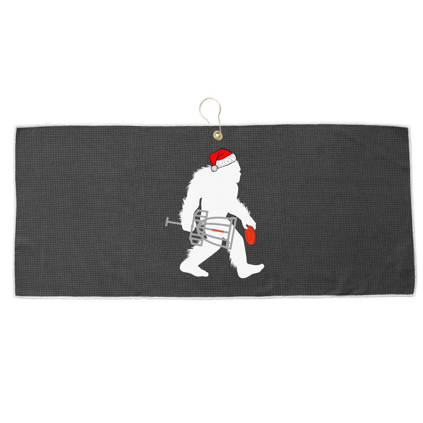 Not All Who Wander Are Lost Disc Golf Bigfoot Christmas Large Microfiber Waffle Golf Towel