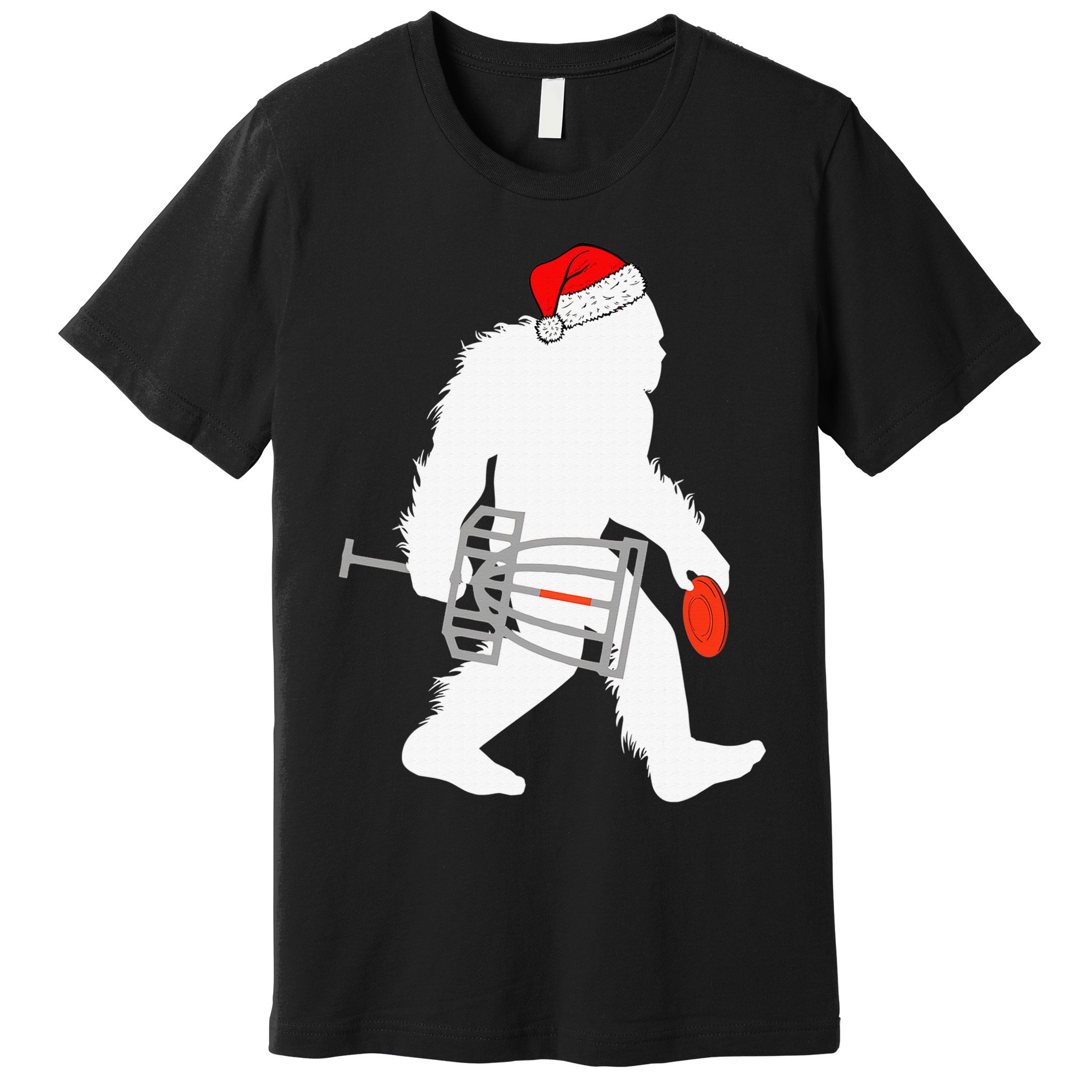 Not All Who Wander Are Lost Disc Golf Bigfoot Christmas Premium T-Shirt