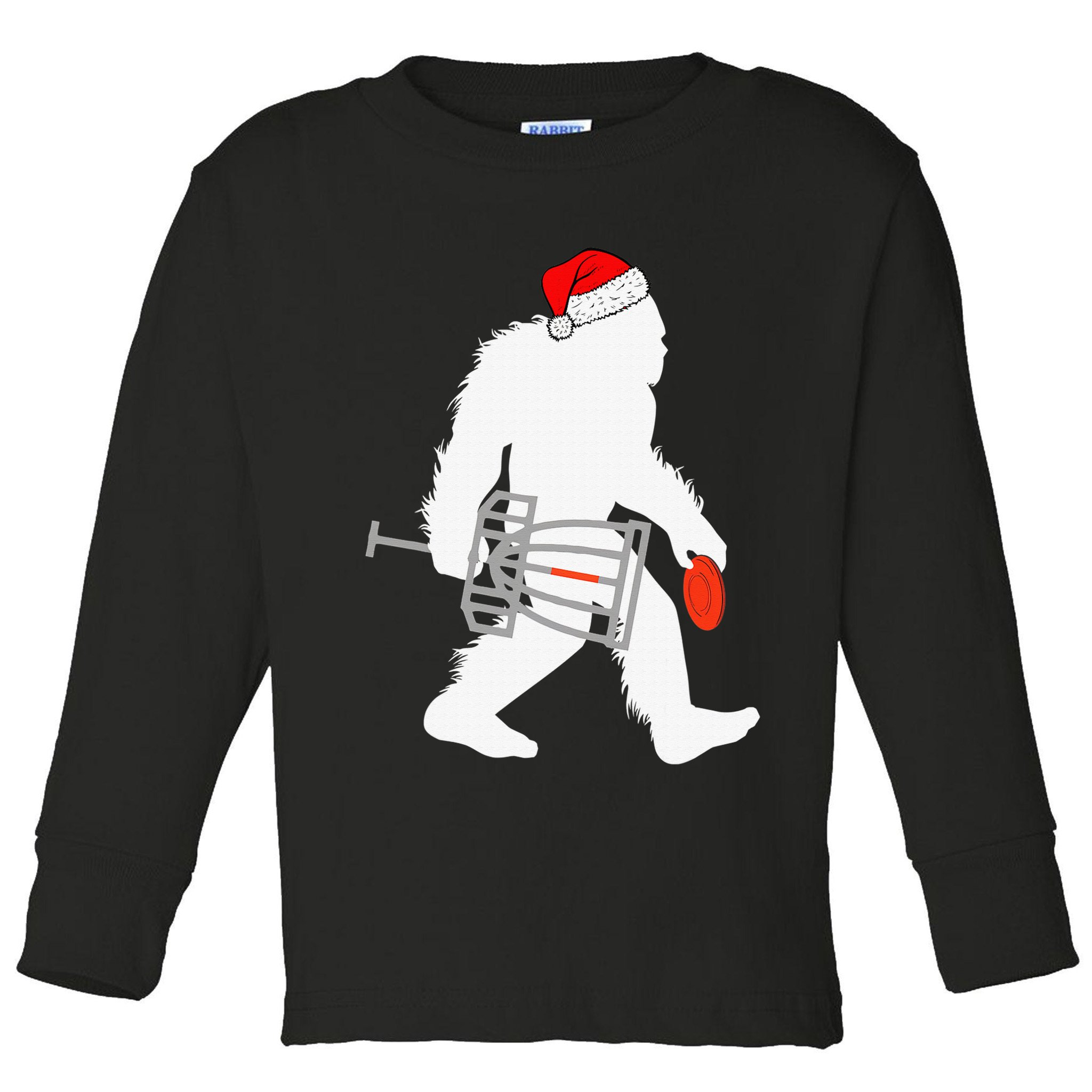Not All Who Wander Are Lost Disc Golf Bigfoot Christmas Toddler Long Sleeve Shirt