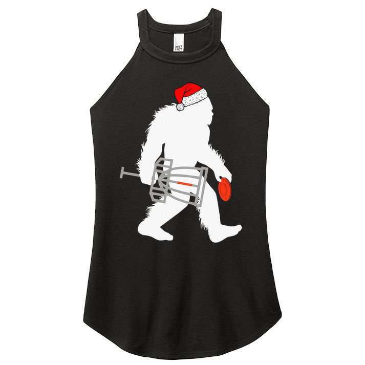Not All Who Wander Are Lost Disc Golf Bigfoot Christmas Women's Perfect Tri Rocker Tank