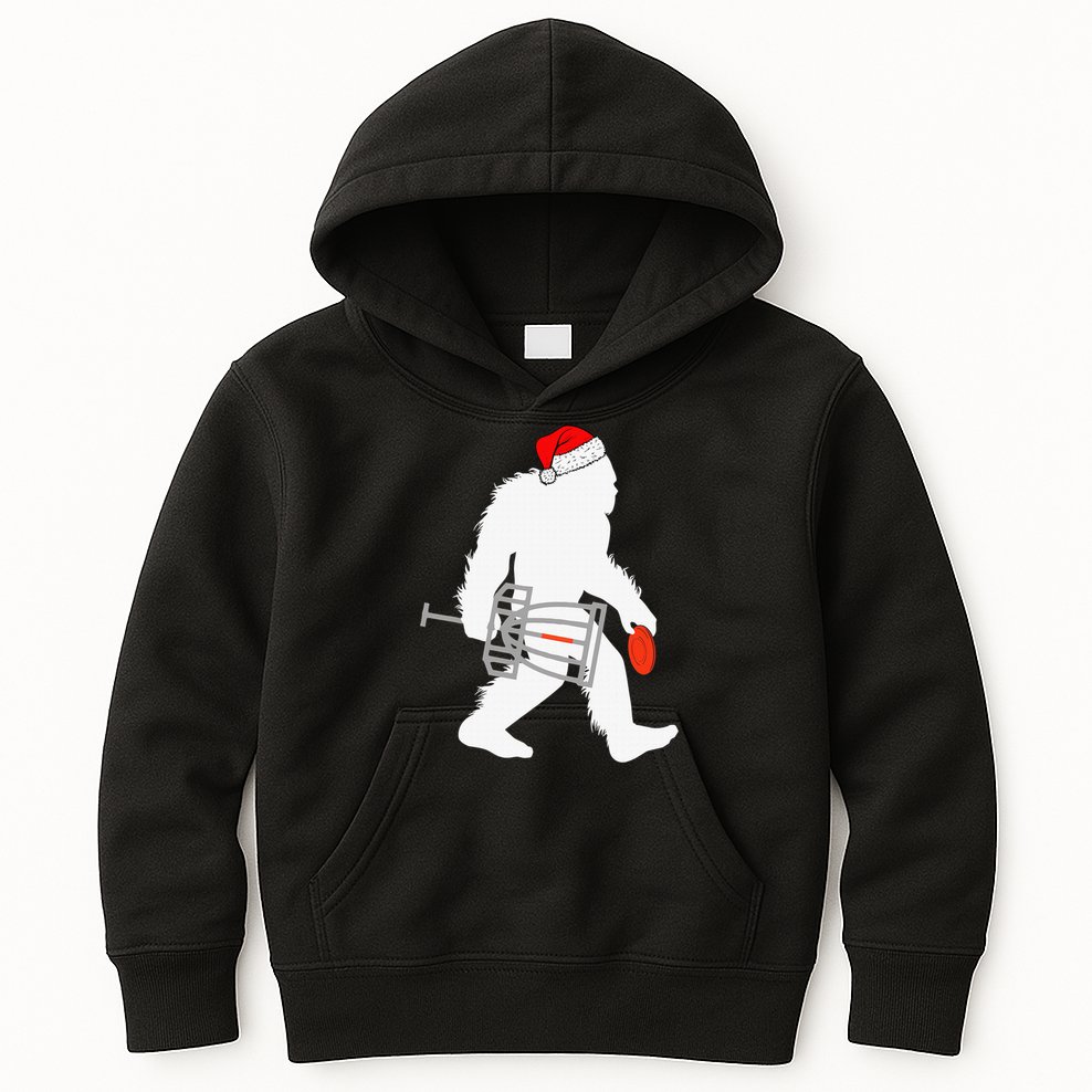 Not All Who Wander Are Lost Disc Golf Bigfoot Christmas Kids Hoodie