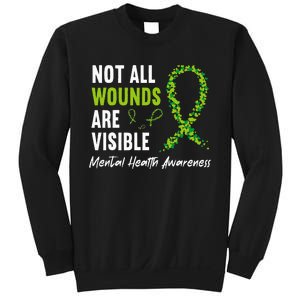 Not All Wounds Are Visible Mental Health Awareness Ribbon Sweatshirt