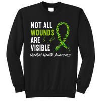 Not All Wounds Are Visible Mental Health Awareness Ribbon Sweatshirt