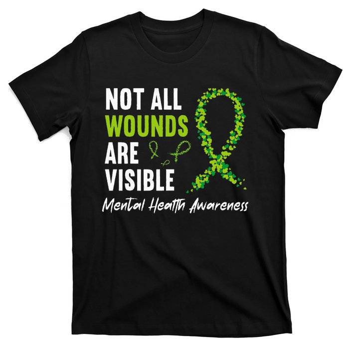 Not All Wounds Are Visible Mental Health Awareness Ribbon T-Shirt