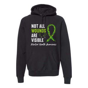 Not All Wounds Are Visible Mental Health Awareness Ribbon Premium Hoodie