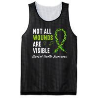 Not All Wounds Are Visible Mental Health Awareness Ribbon Mesh Reversible Basketball Jersey Tank