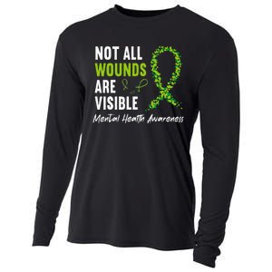 Not All Wounds Are Visible Mental Health Awareness Ribbon Cooling Performance Long Sleeve Crew