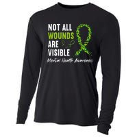 Not All Wounds Are Visible Mental Health Awareness Ribbon Cooling Performance Long Sleeve Crew